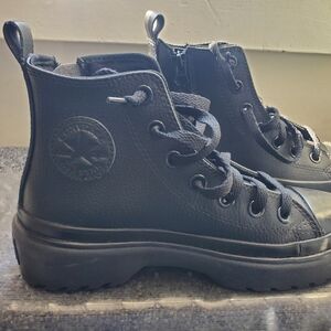 CHUCK TAYLOR ALL STAR Lugged lift black shoes Kids 3.5